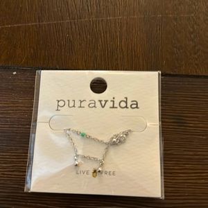 New In package- pura vida necklace. Silver, turquoise and crystal.